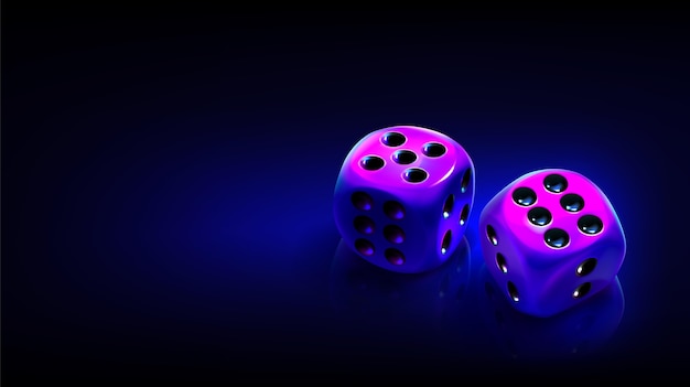 Free vector 3d rendering of dices illustration