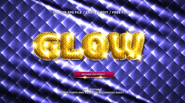 3d rendering glow gold text effect animation