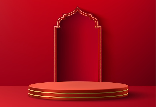 Free vector 3d rendering podium design