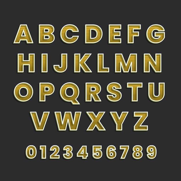 Free vector 3d retro alphabet