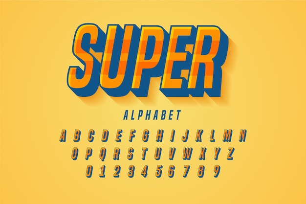 Free vector 3d retro alphabet