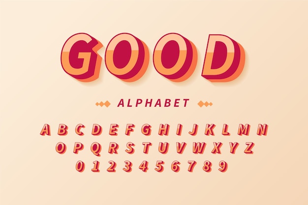 Free vector 3d retro alphabet