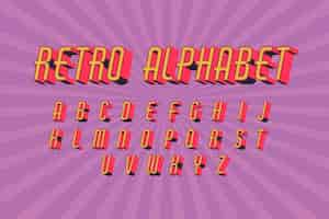 Free vector 3d retro alphabetical design