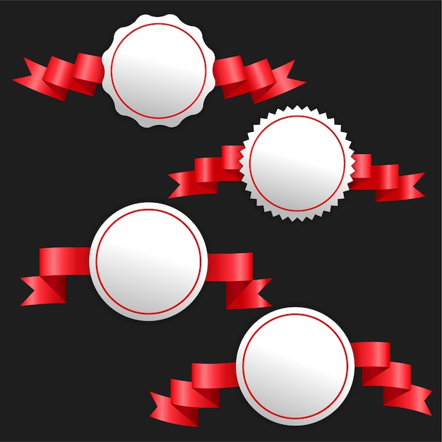 3d ribbons red banners with text space