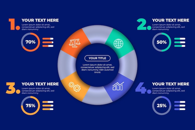 Free vector 3d ring infographic concept