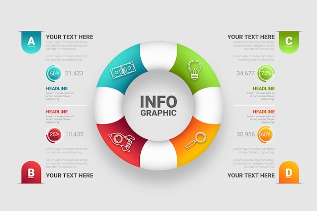 Free vector 3d ring infographic design