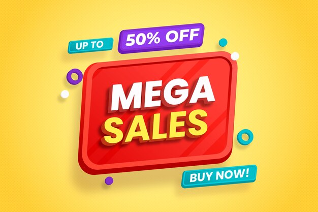 3d sales background with colorful elements