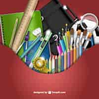 Free vector 3d school supplies