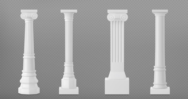 Free vector 3d set of antique marble pillars