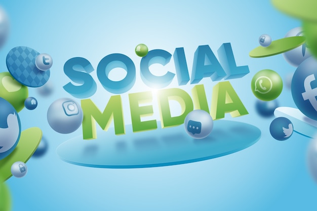 3d social media background