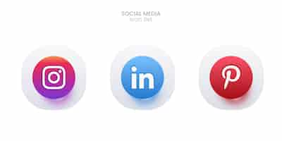 Free vector 3d social media icon set