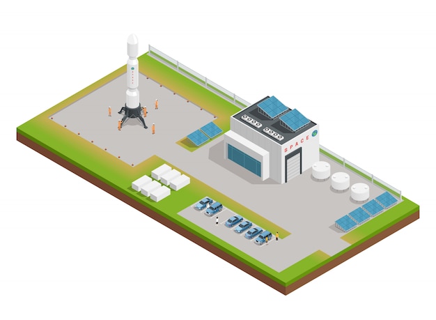 3d space isometric composition the layout of the building, dealing with service and construction of 