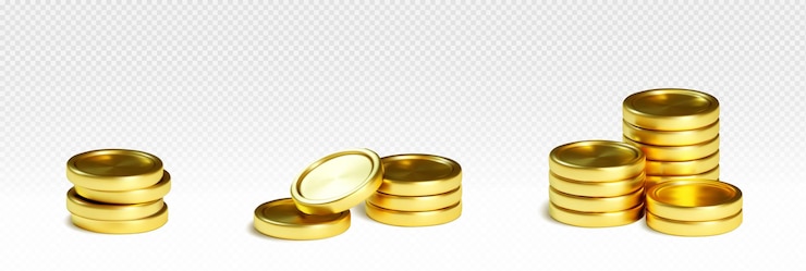 Free Vector 3d stacks of golden coins