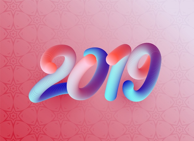 Бесплатное векторное изображение 3d стиль 2019 красочный фон
