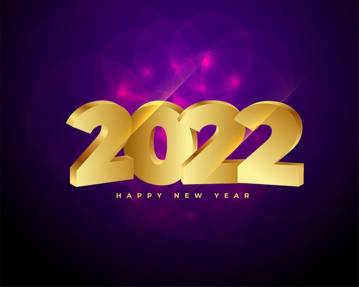 Free Vector 3d style 2022 golden happy new year background