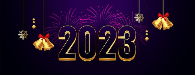 Free vector 3d style 2023 lettering for new year celebration banner