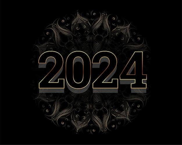 Free vector 3d style 2024 lettering new year dark background vector