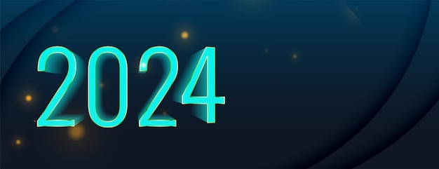 Free vector 3d style 2024 lettering new year festive wallpaper with text space