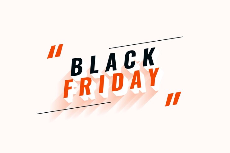 Free Vector 3d style black friday lettering minimal background for mega sale event vector