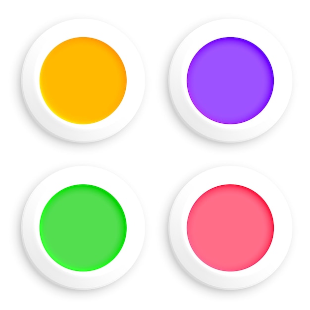 Free vector 3d style blank web round button in pack