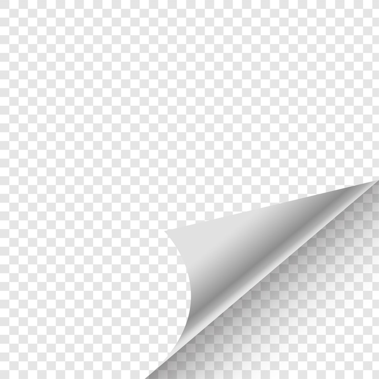 मुफ़्त वेक्टर 3d style empty transparent paper curled mockup design