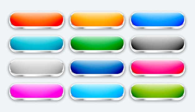 3d style empty UIUX app button element sign in set