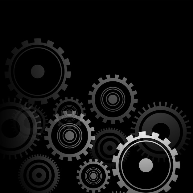 3d style gears symbols on black design