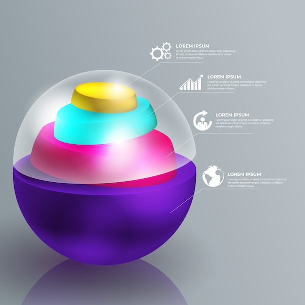 Vettore gratuito infografica lucida stile 3d