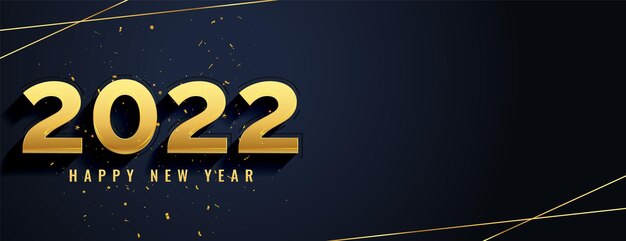 라인 3d 스타일 황금 2022 새해 텍스트 효과 배너