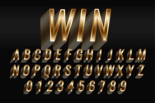 3d style golden text style effect set