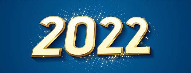 3d style happy new year 2022 realistic text display banner