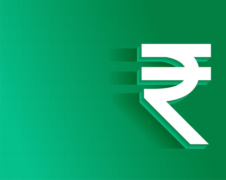 मुफ़्त वेक्टर 3d style indian digital rupay sign background for business transactions