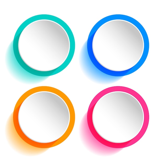 Free vector 3d style modern circular web button in collection