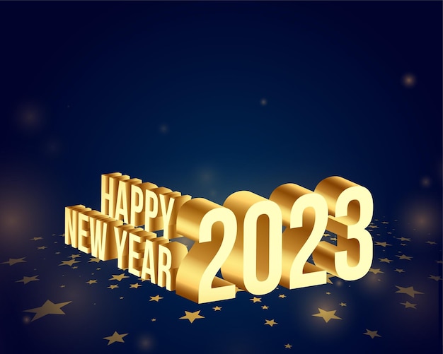 3d стиль новый год 2023 золотой баннер сезона фестиваля