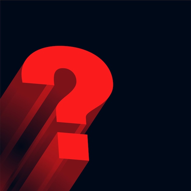 Free vector 3d style question mark background solve puzzle or confusion