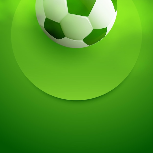 Free vector 3d style soccer ball on green background with text space