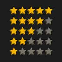 Free vector 3d style star rating symbols