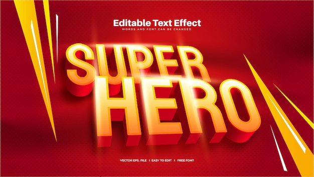3D текстовый эффект супергероя