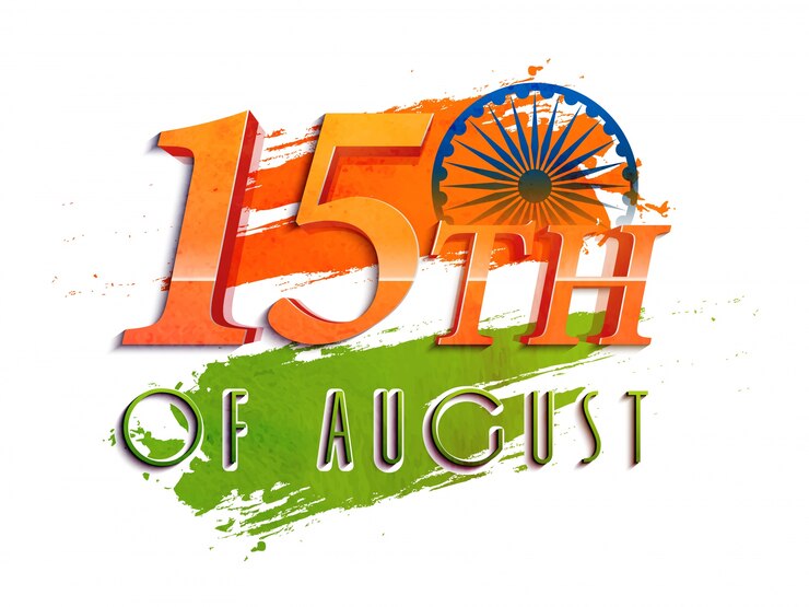 मुफ़्त वेक्टर  3d text 15 of august on indian flag colors background, can be used as poster, banner or flyer design for independence day celebration. 