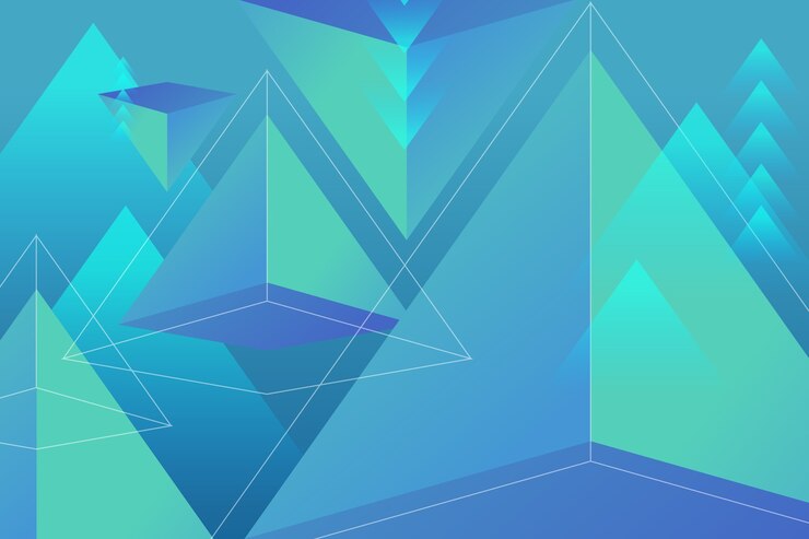 無料Vector 鮮やかな色の3 dの三角形の背景