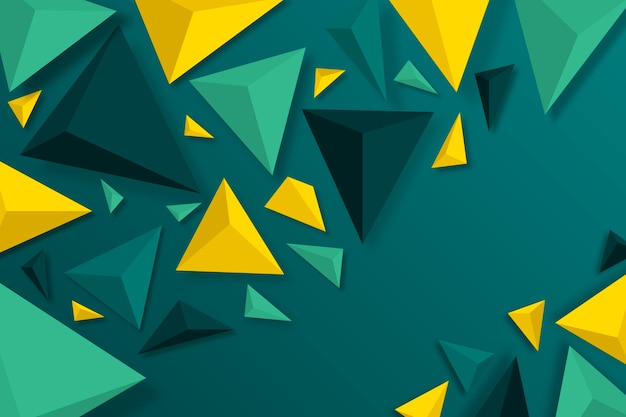 Free vector 3d triangle background with vivid colors