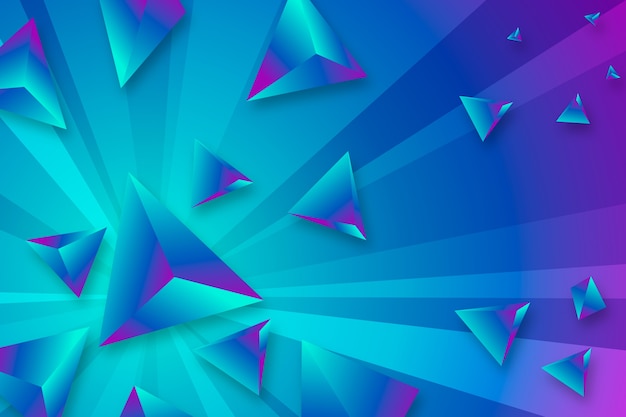 Бесплатное векторное изображение 3d треугольник фон с яркими цветами