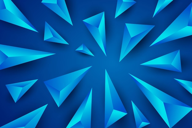 Free vector 3d triangle background with vivid colors