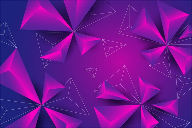 3d triangle background with vivid colors