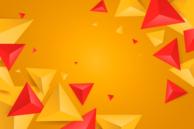 Free vector 3d triangle background with vivid colors