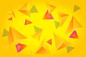 Free vector 3d triangle background with vivid colors