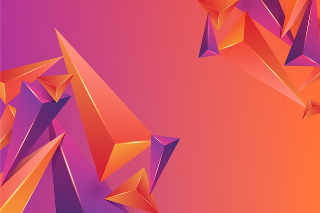 Free vector 3d triangle background with vivid colors