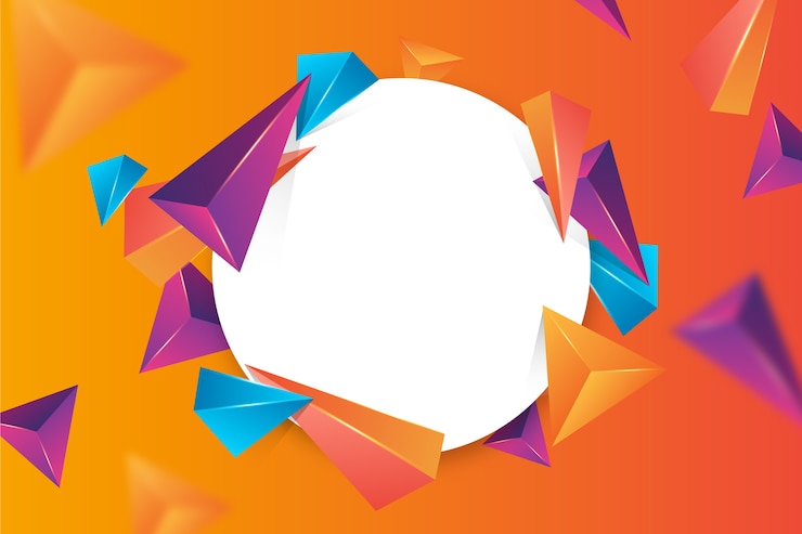 Free Vector 3d triangle background with vivid colors
