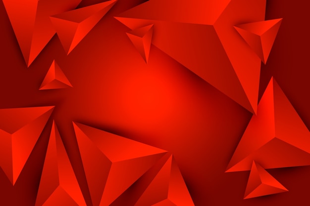 3d triangle red background with poly effect