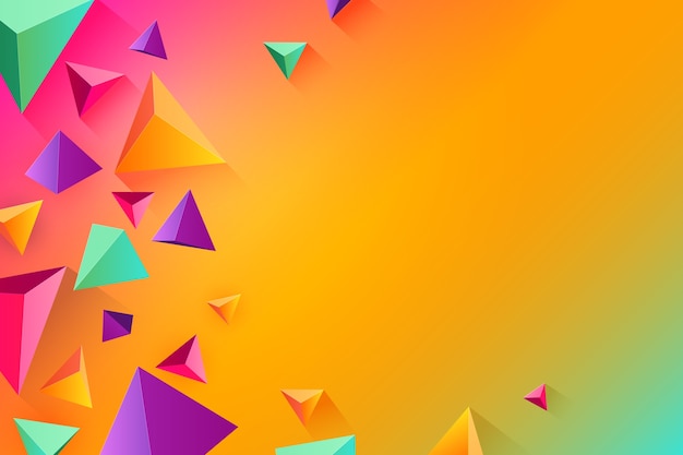 Premium Vector 3d Triangle Shape In Vivid Colors Theme For Background